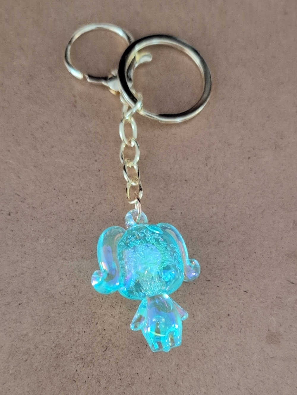 Iridescent Blue Girl  Acrylic Character Keychain Bag Charm